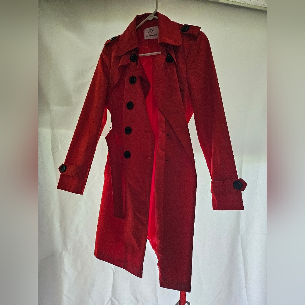 FARVALUE Women's Double Breasted Trench Coat Water Resistant Windbreaker Classic